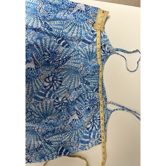 Lilly‎ Pulitzer Jayden Linen Dress Large Amafi Blue by the Seashore Resort Beach - Picture 9 of 11